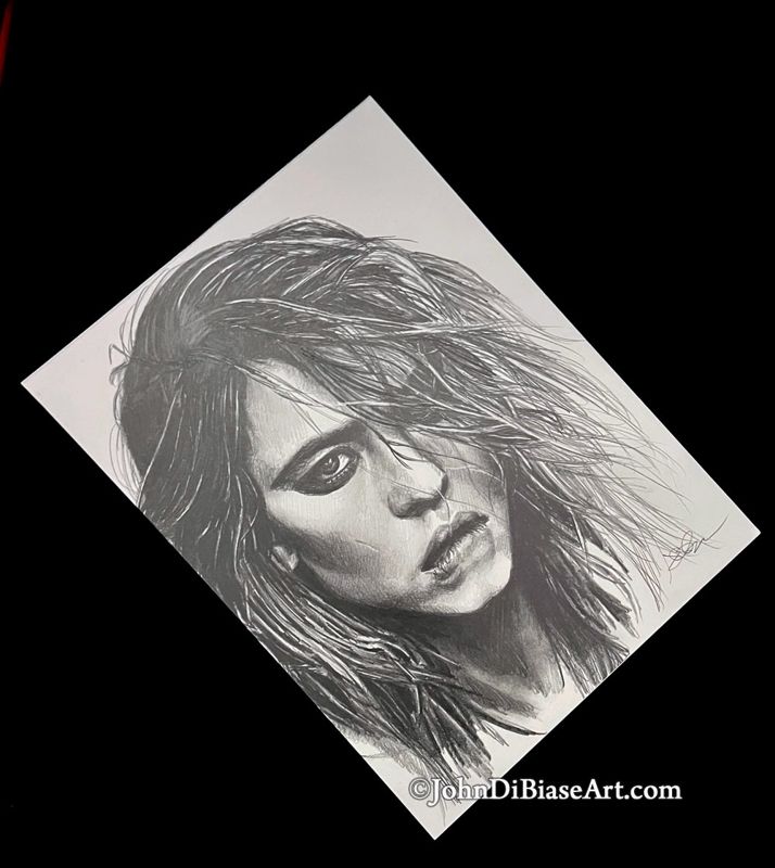 Sydney Sweeney "Biting Lip" Original Pencil Drawing (NOT a print) 9x12