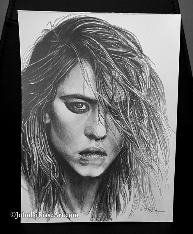 Sydney Sweeney "Biting Lip" Original Pencil Drawing (NOT a print) 9x12