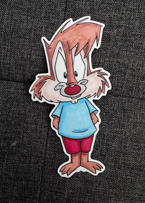 Lloyd the Chipmunk 4.75" x 2.5" Vinyl Shaped Sticker
