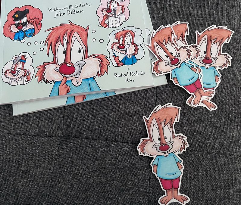 Lloyd the Chipmunk 4.75" x 2.5" Vinyl Shaped Sticker