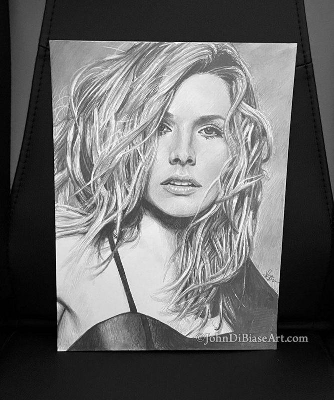 Kristen Bell Original Pencil Drawing (NOT a print) 9x12