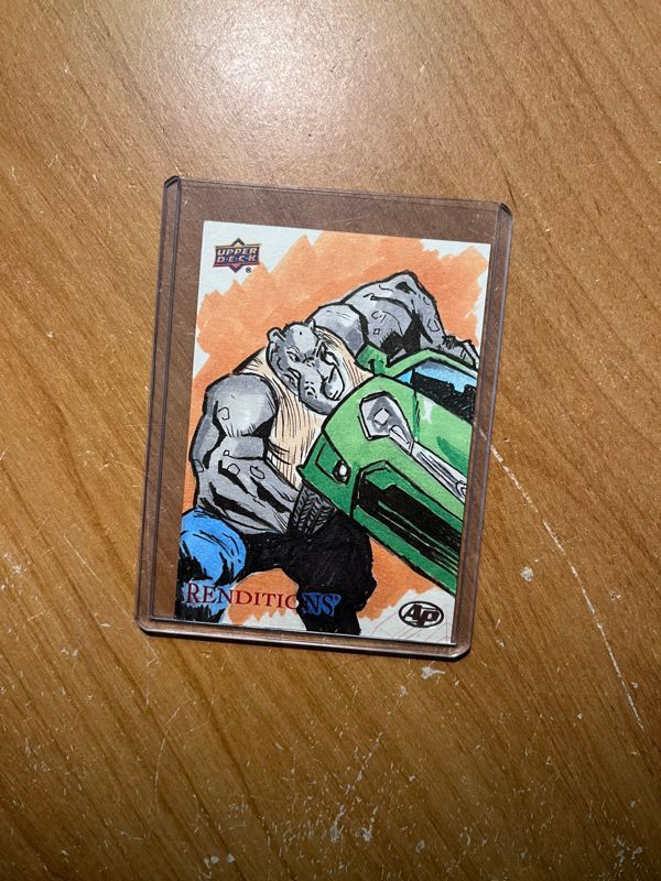 Spider-Man Renditions Rhino Upper Deck Original Sketch Trading Card (Officially Licensed)