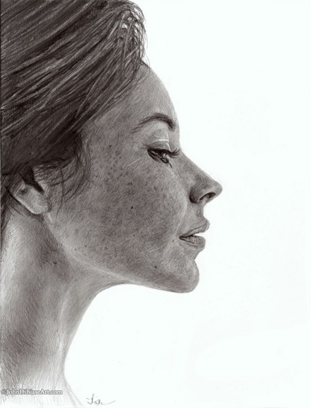 Evangeline Lilly (Side Profile) Drawing Print