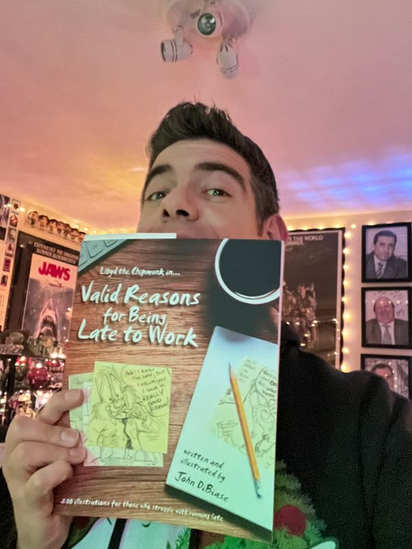 "Valid Reasons for Being Late to Work"  Paperback Book (feat. Lloyd the Chipmunk) - AUTOGRAPHED by Author + FREE Lloyd Sticker!!