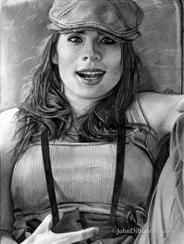 Hayley Atwell "Suspenders" Pencil Drawing Print 8.5 x 11
