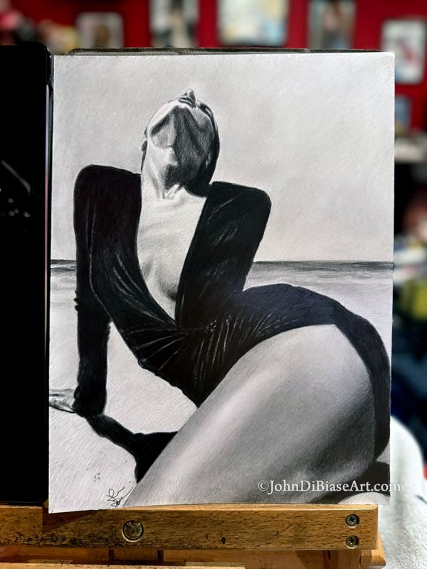 Ana De Armas "Beach" Original Graphite Pencil Drawing (NOT a print) 9 x 12