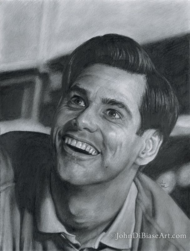 Jim Carrey in The Truman Show Original Drawing (Not a Print) 9" x 12"