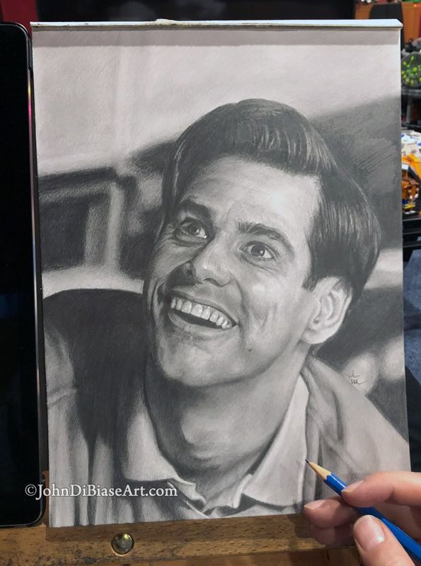 Jim Carrey in The Truman Show Original Drawing (Not a Print) 9" x 12"