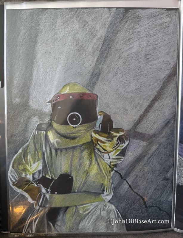 Marty McFly in Back To The Future "Darth Vader" Original Colored Pencil Drawing on Black Paper (NOT a print) 9" x 12"