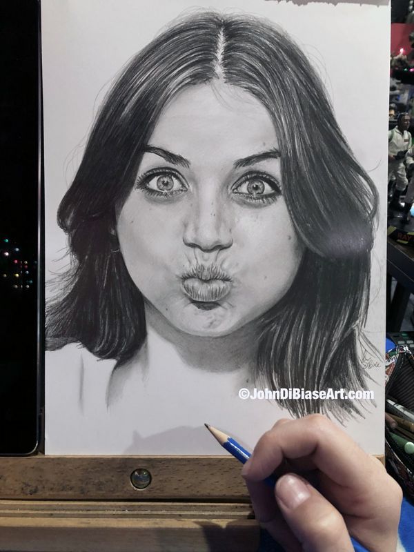 Ana De Armas "Cute" Original Graphite Pencil Drawing (NOT a print) 9 x 12