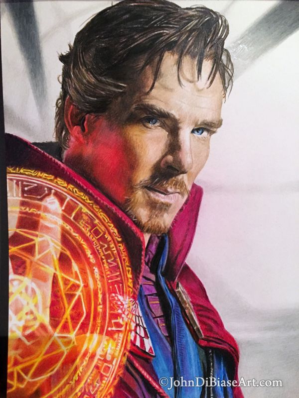 Benedict Cumberbatch as Doctor Strange Colored Pencil Drawing Colored Pencil (NOT a Print) 9 x 12 inches