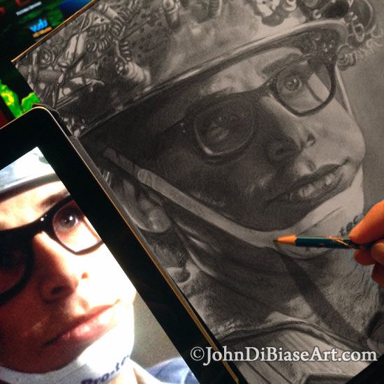 Rick Moranis as Louis Tully / Vinz Clortho in Ghostbusters Original Graphite Pencil Drawing (NOT a print) 9" x 12"