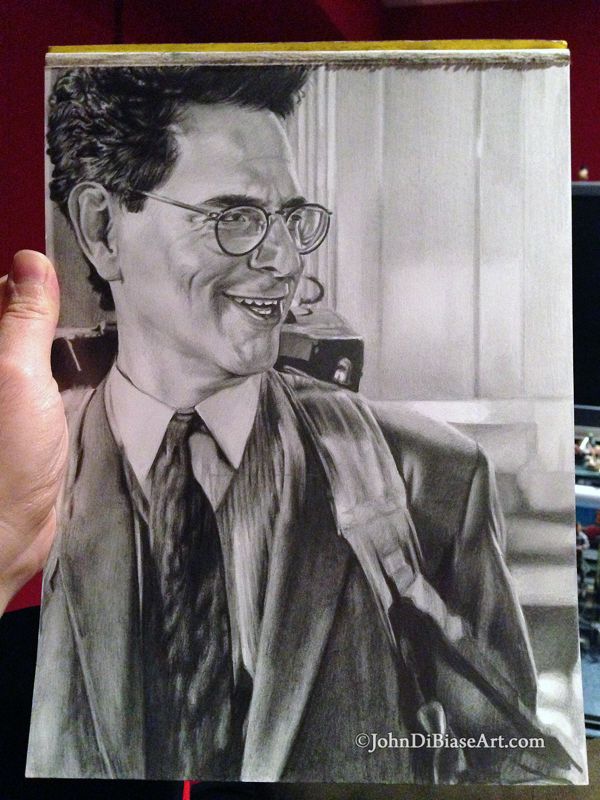 Harold Ramis as Egon Spengler in Ghostbusters II Original Graphite Pencil Drawing (NOT a print) 9" x 12"