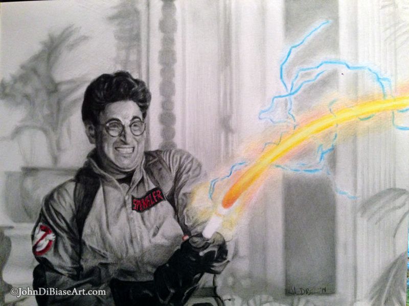 Harold Ramis as Egon Spengler in Ghostbusters Original Graphite Pencil Drawing (NOT a print) 12" x 9"