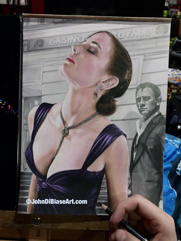 Eva Green as Vesper Lynd with Daniel Craig as James Bond "Casino Royale" (NOT a print) 9 x 12