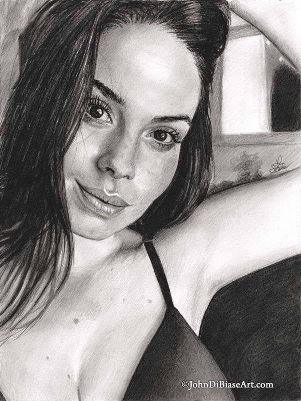 Simone De Kock Original Pencil Drawing "Arm Up" (NOT a print)  9" x 12"