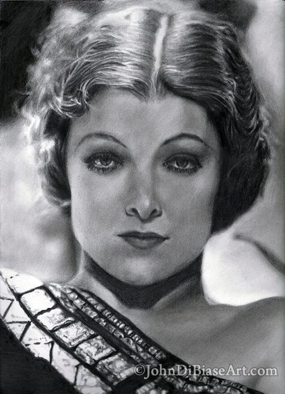 Myrna Loy Realistic Original Graphite Pencil Drawing (NOT a print) 9" x 12"