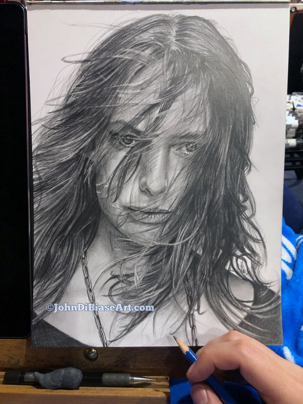 Alicia Witt Original Graphite Pencil Drawing (NOT a print) 9 x 12