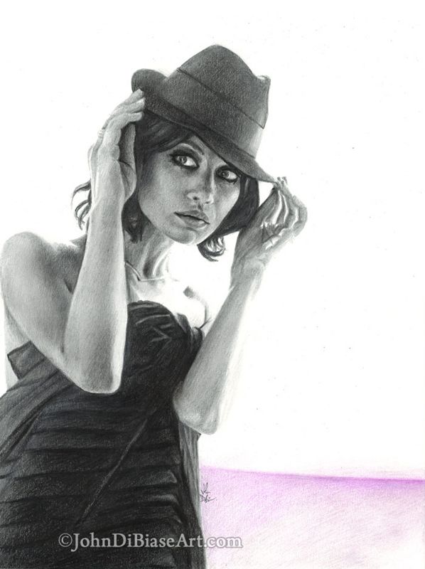 Olga Kurylenko Portrait Original Sketch (NOT a print) 9" x 12"