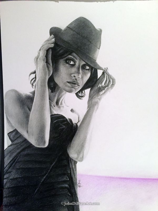 Olga Kurylenko Portrait Original Sketch (NOT a print) 9" x 12"