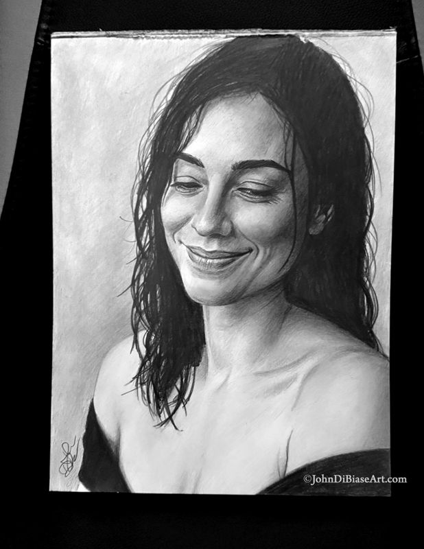 Penny "Looking Down" Original Graphite Drawing (NOT a print) 9" x 12"