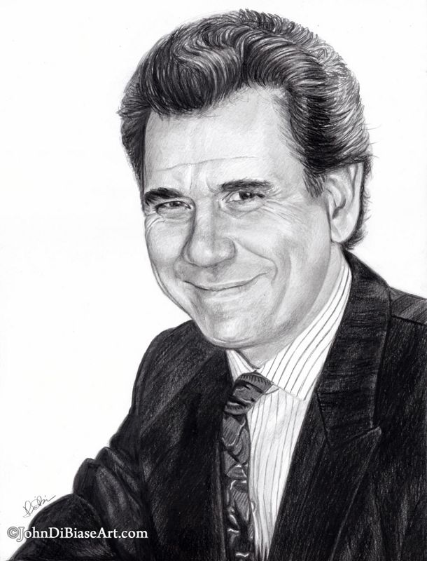 Dan Fielding (John Larroquette) from Night Court Original Freehand Graphite Realistic Drawing (NOT a print) 9" x 12"