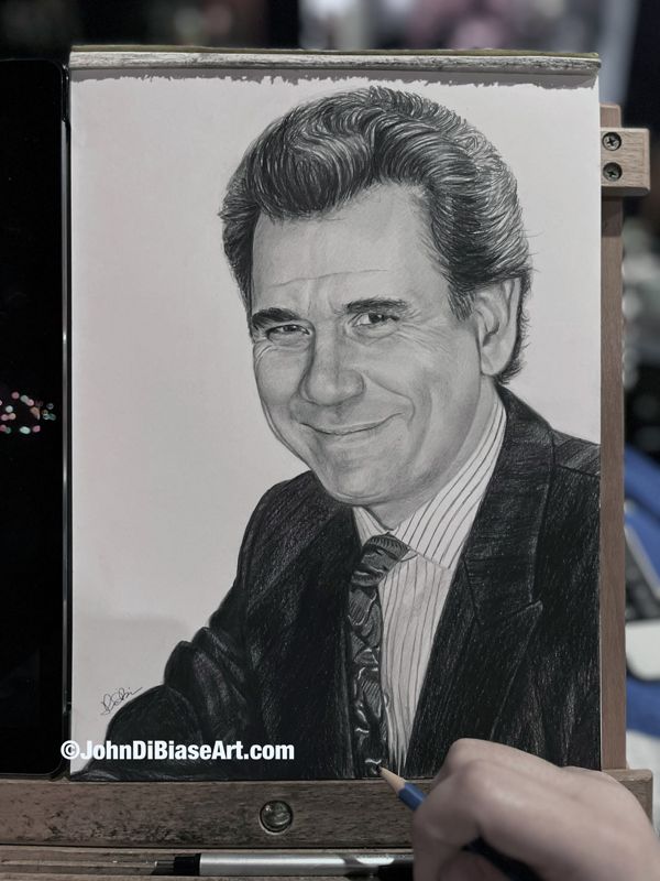 Dan Fielding (John Larroquette) from Night Court Original Freehand Graphite Realistic Drawing (NOT a print) 9" x 12"