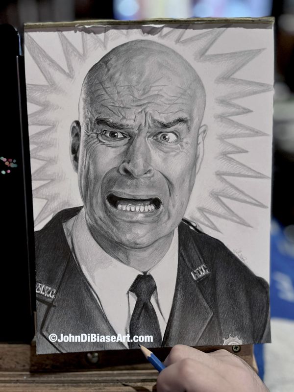 Bull Shannon (Richard Moll) from Night Court Original Freehand Graphite Realistic Drawing (NOT a print) 9" x 12"