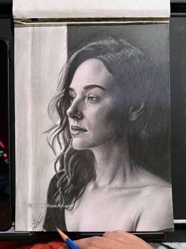 Haven "Window" Original Graphite Drawing (NOT a print) 9" x 12"