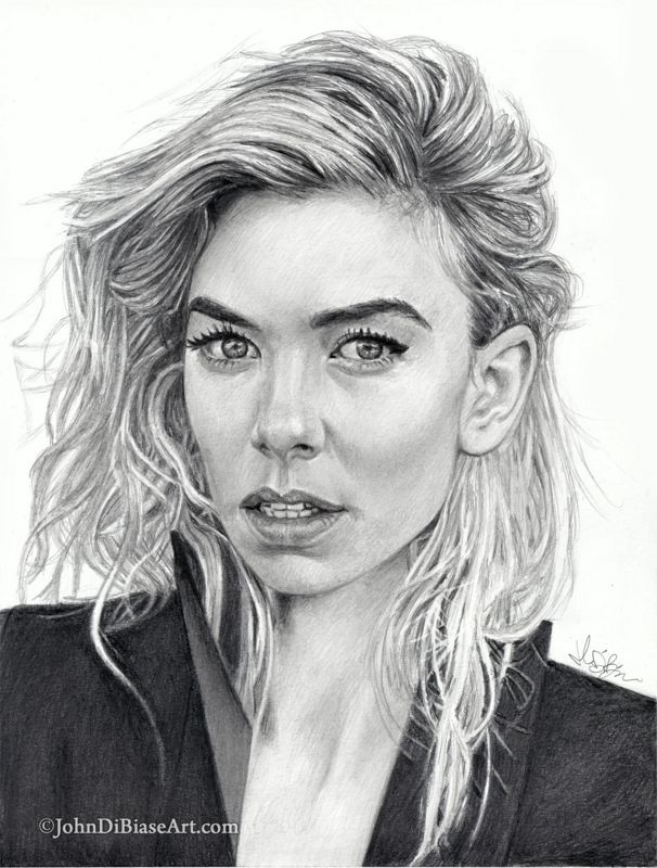 Vanessa Kirby (2023) ORIGINAL Pencil Drawing (9 x 12) - NOT A PRINT