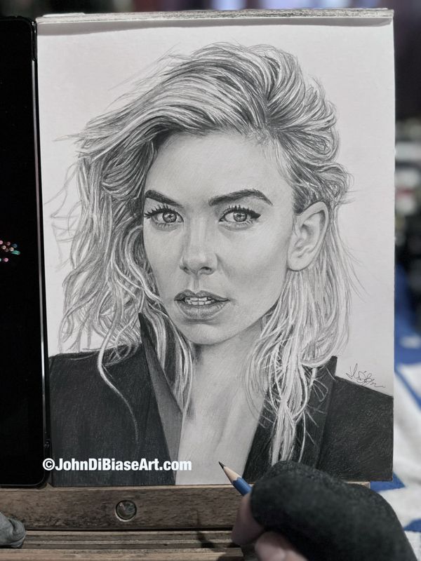 Vanessa Kirby (2023) ORIGINAL Pencil Drawing (9 x 12) - NOT A PRINT