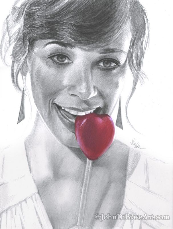 Rashida Jones ORIGINAL Pencil Drawing  (9 x 12) - NOT A PRINT