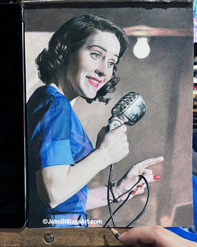The Marvelous Mrs. Midge Maisel (Rachel Brosnahan) ORIGINAL Realistic Colored Pencil Drawing (9 x 12) - NOT A PRINT