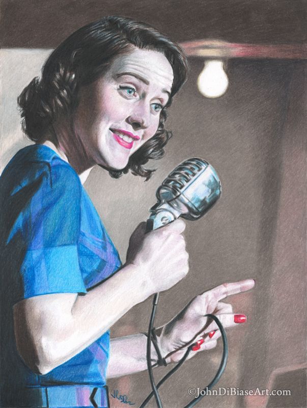 The Marvelous Mrs. Midge Maisel (Rachel Brosnahan) ORIGINAL Realistic Colored Pencil Drawing (9 x 12) - NOT A PRINT