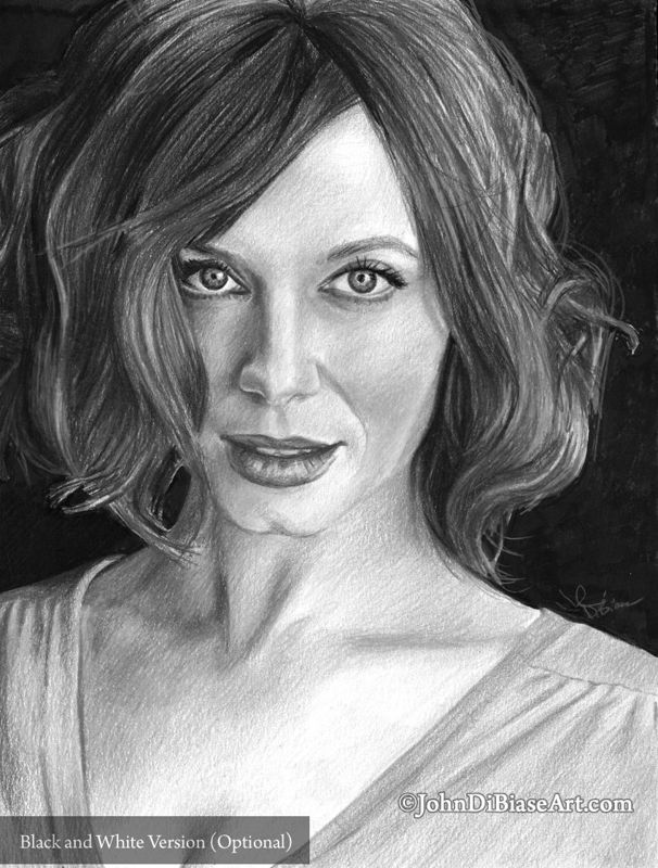 Christina Hendricks Colored Pencil Drawing Print 8.5 x 11