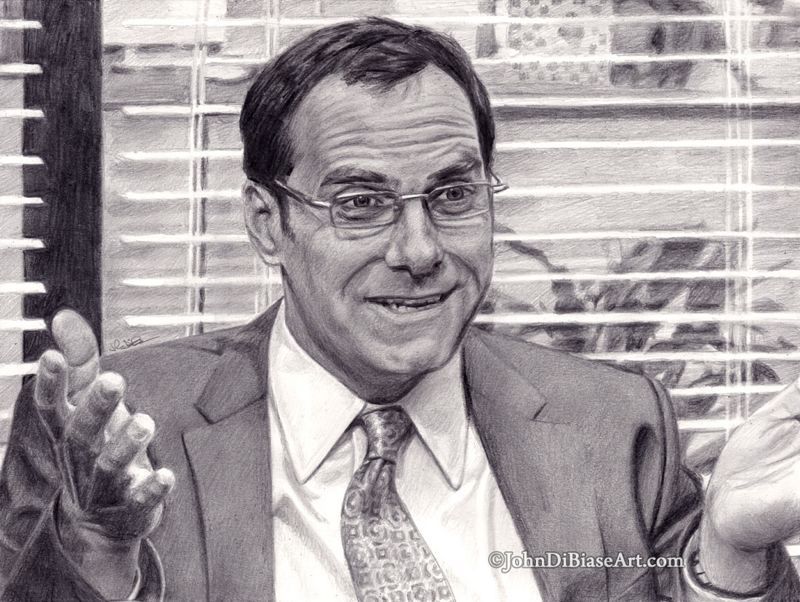 David Wallace (Andy Buckley) from "The Office" Realistic Graphite Drawing Print 11 x 8.5