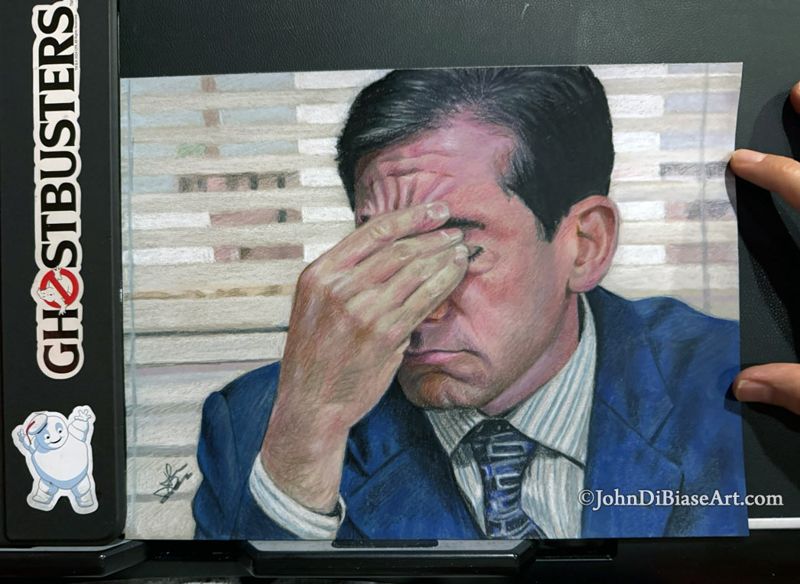 Michael Scott from "The Office" (Steve Carell) Original Colored Pencil Drawing (NOT a print) 12" x 9"