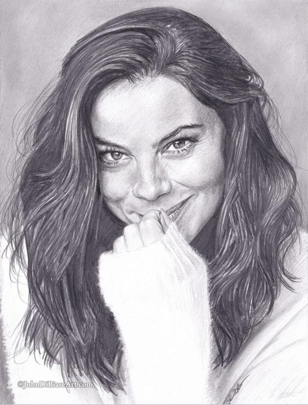 Michelle Monaghan Original Realistic Graphite Drawing (NOT a print) 9"x12"