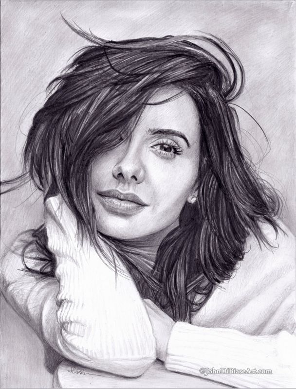 Mikaela Hoover Realistic Graphite Pencil Drawing Print 8.5 x 11