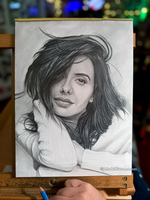 Mikaela Hoover Original Realistic Graphite Drawing  (NOT a print) 9"x12"