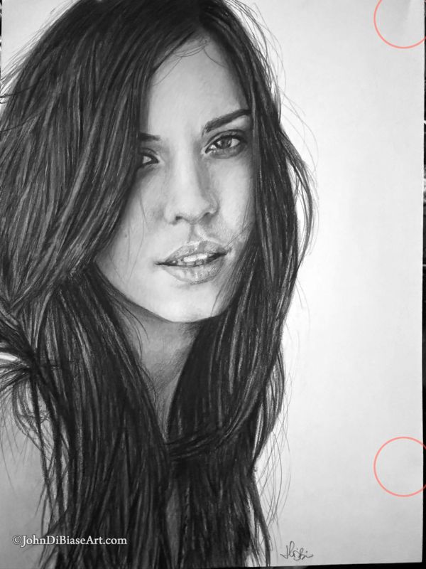 Odette Annable (Odette Yustman) Realistic Graphite Drawing (NOT a print) 9"x12" -- PLEASE READ
