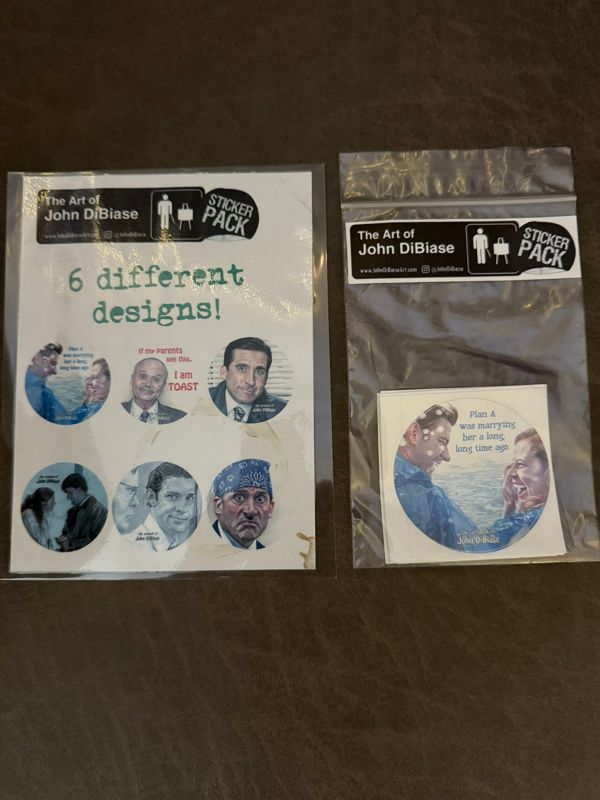 2.5  inch The Office Sticker Pack - 6 Different Designs