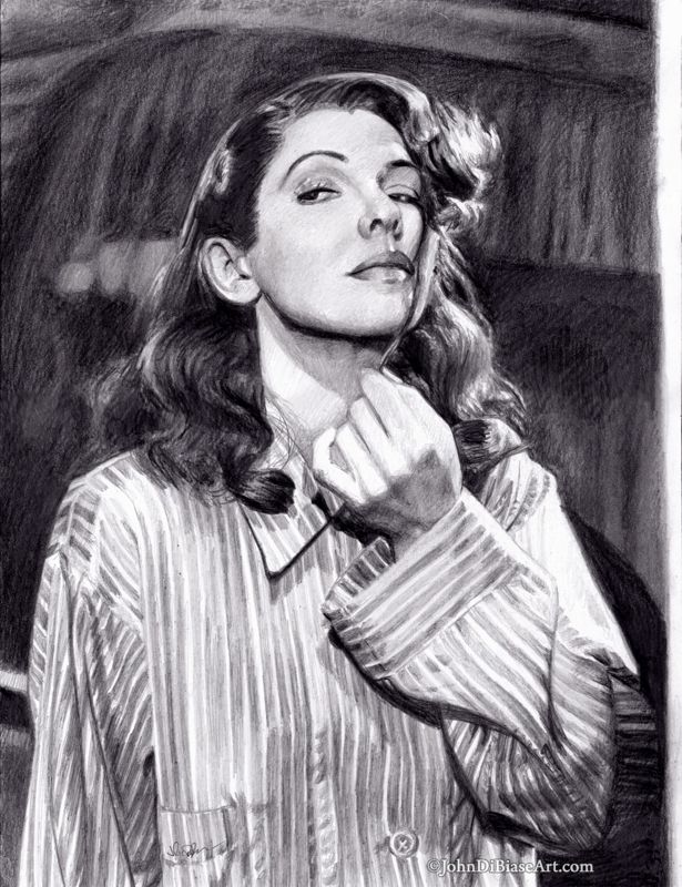 Jean Arthur "The Talk of the Town" Mirror Scene Drawing Print 8.5x11