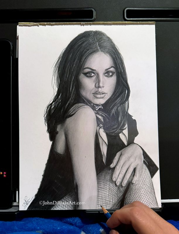 Ana De Armas "Vintage" Original Graphite Pencil Drawing (NOT a print) 9 x 12