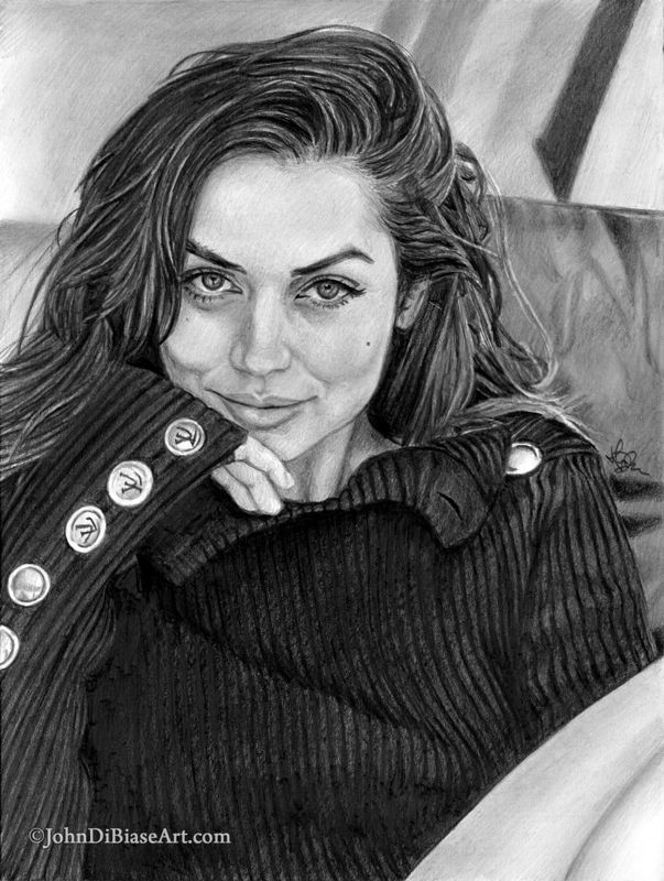 Ana De Armas "Sweater" Graphite Pencil Drawing Print 8.5 x 11