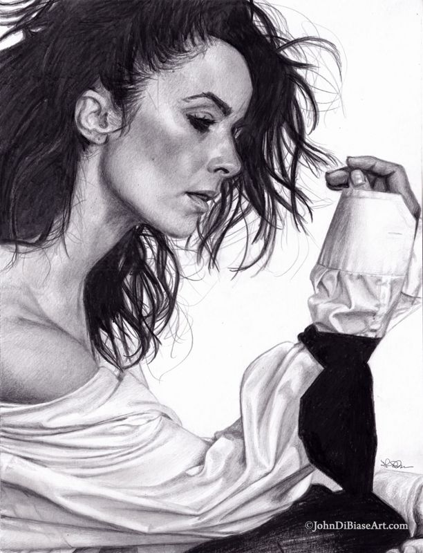 Abigail Spencer Freehand Graphite Pencil Drawing Print (8.5 x 11)
