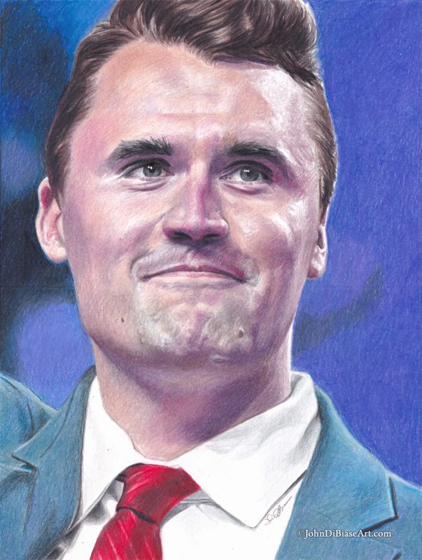 Charlie Kirk Colored Pencil Drawing Print 8.5 x 11