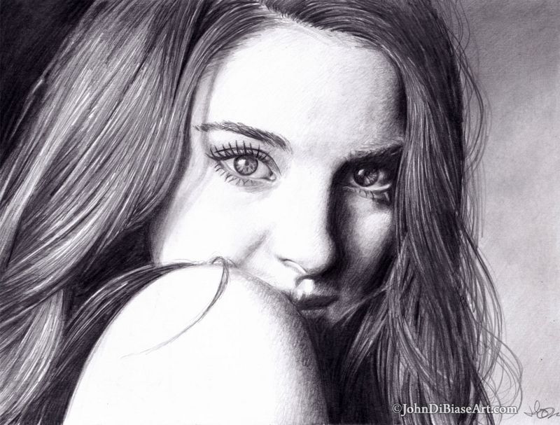Shailene Woodley Original Graphite Drawing (NOT A PRINT) 12" x 9"