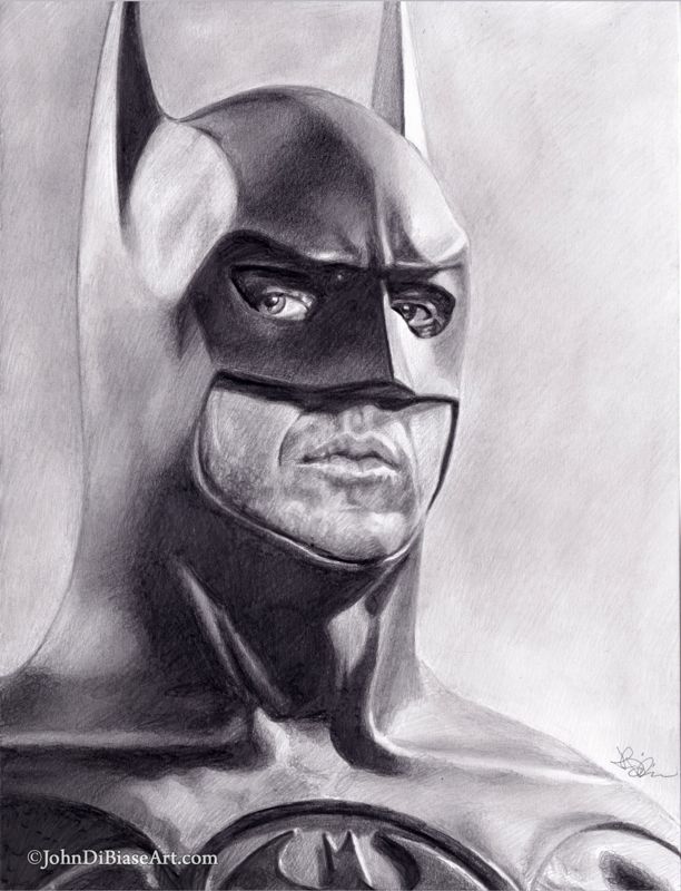 Batman (Michael Keaton) Original Graphite Drawing (NOT A PRINT) 9" x 12"
