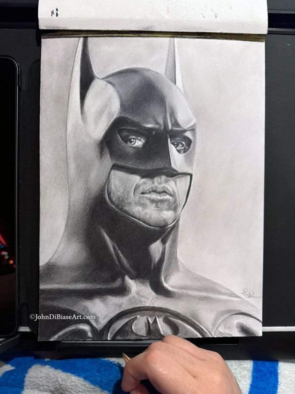 Batman (Michael Keaton) Original Graphite Drawing (NOT A PRINT) 9" x 12"